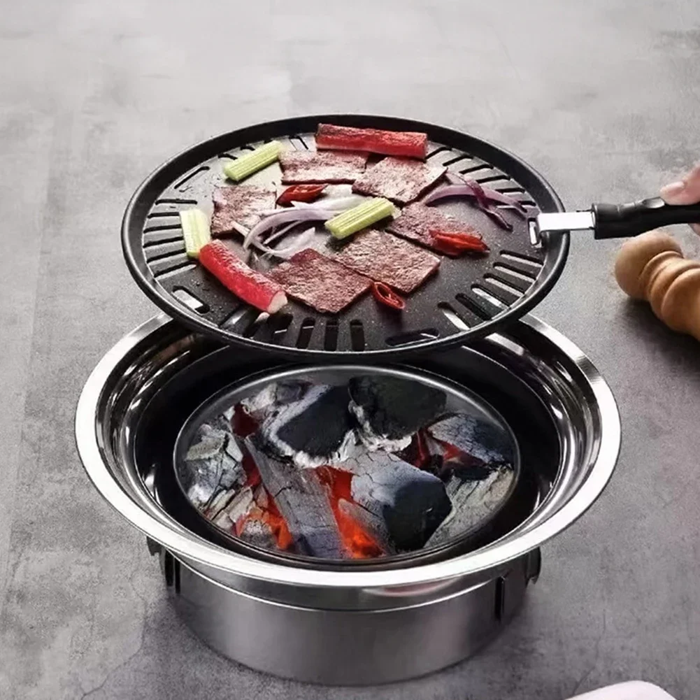 Description Picture 6 of itemStainless Steel Charcoal Basin Tools BBQ Grate Lifter Handle Portable Camping barbecue forks cooking Tools Anti-Scald
