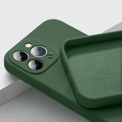 Stylish Square Frame Silicone Phone Case - Luxurious Soft Cover Shell for Realme GT Neo 2T (Dark Green)