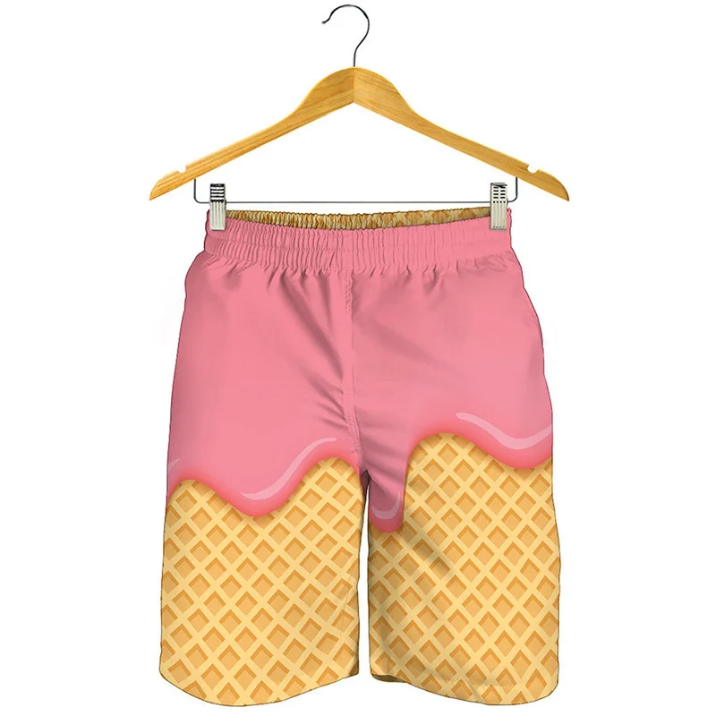 Cartoon Ice Cream Beach Shorts Mens Womens 3d Print Sports Surf Board Shorts Kids Cool Street Short Pants Gym Y2k