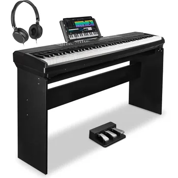 STRICH 88 Keys Weighted Keyboard Piano with Stand Sustain Pedal HammerAction Digital Piano for Home Studio and Live Performance