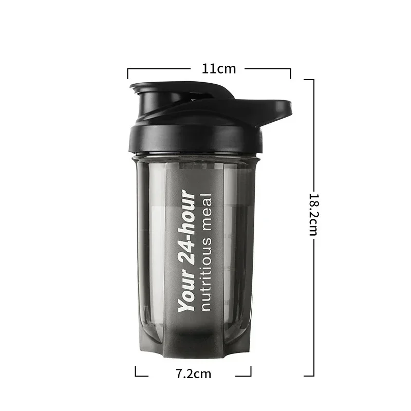 New Portable Shaker Cup for Men and Women Protein Powder Replacement Milkshake Mixing Cup Fitness Sports Water Cup Scale Bottle