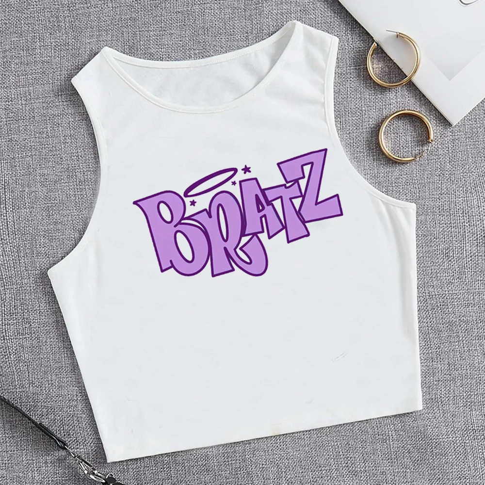 Bratz Canotta Estetica Hippie Cyber Y2K Crop Top Donna Harajuku Hippie Manga Trashy Tee