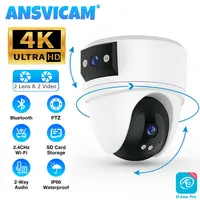 Caméra PTZ WiFi 4K ANSVICAM, caméra de sécurité extérieure HD à double objectif, suivi automatique, surveillance sans fil, moniteur pour bébé, O-Kam 1