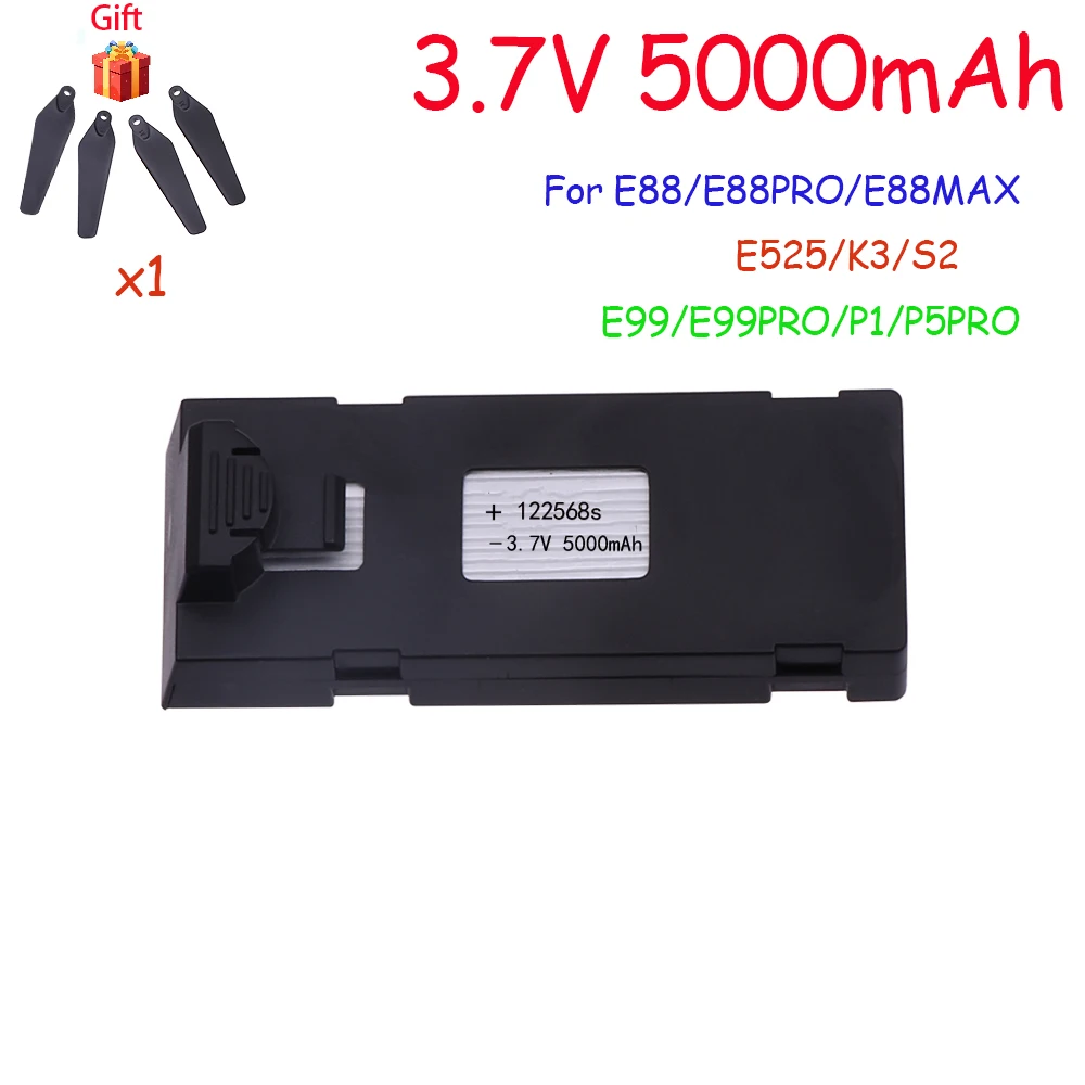 3.7V 5000Mah RC Drone Battery Accessory For E88 E88PRO E99 K3 Ls-E525 E525 PRO Mini Uav Drone Battery Special Battery Rc Parts