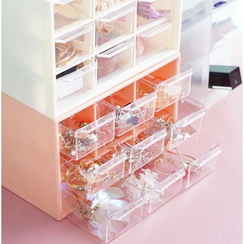 9 Grids Desktop Storage Box Organizer Dust-Proof Stackable Multi-Function Stationery Cosmetics Makeup Plastic Drawer Organizer