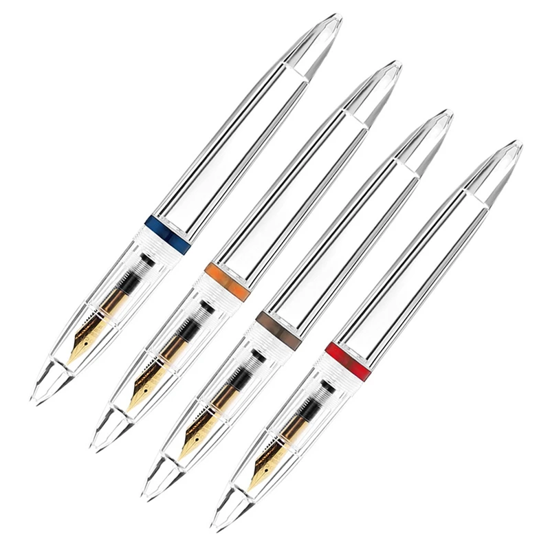 Ol-0.5Mm 닙 만년필(아이드롭퍼 포함) 대용량 투명 펜 사무실 학교 용품 학생용 필기 선물용 스테이션