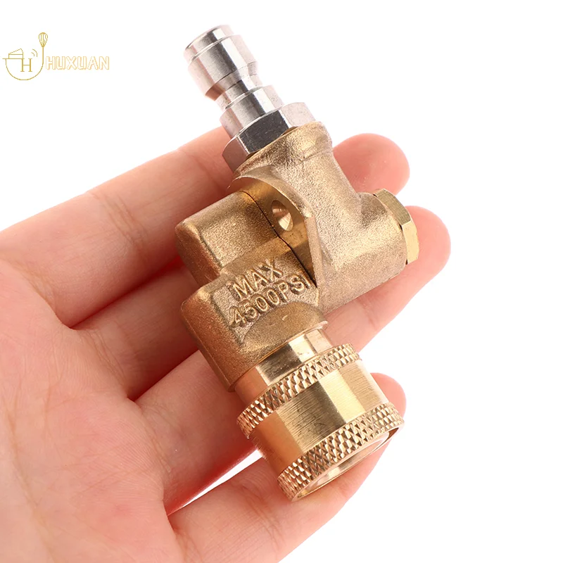 

High Pressure Car Washer 1/4" Quick Connect Rotary Coupler Adjustable Adapter with 5 Spray Nozzles Copper Connection