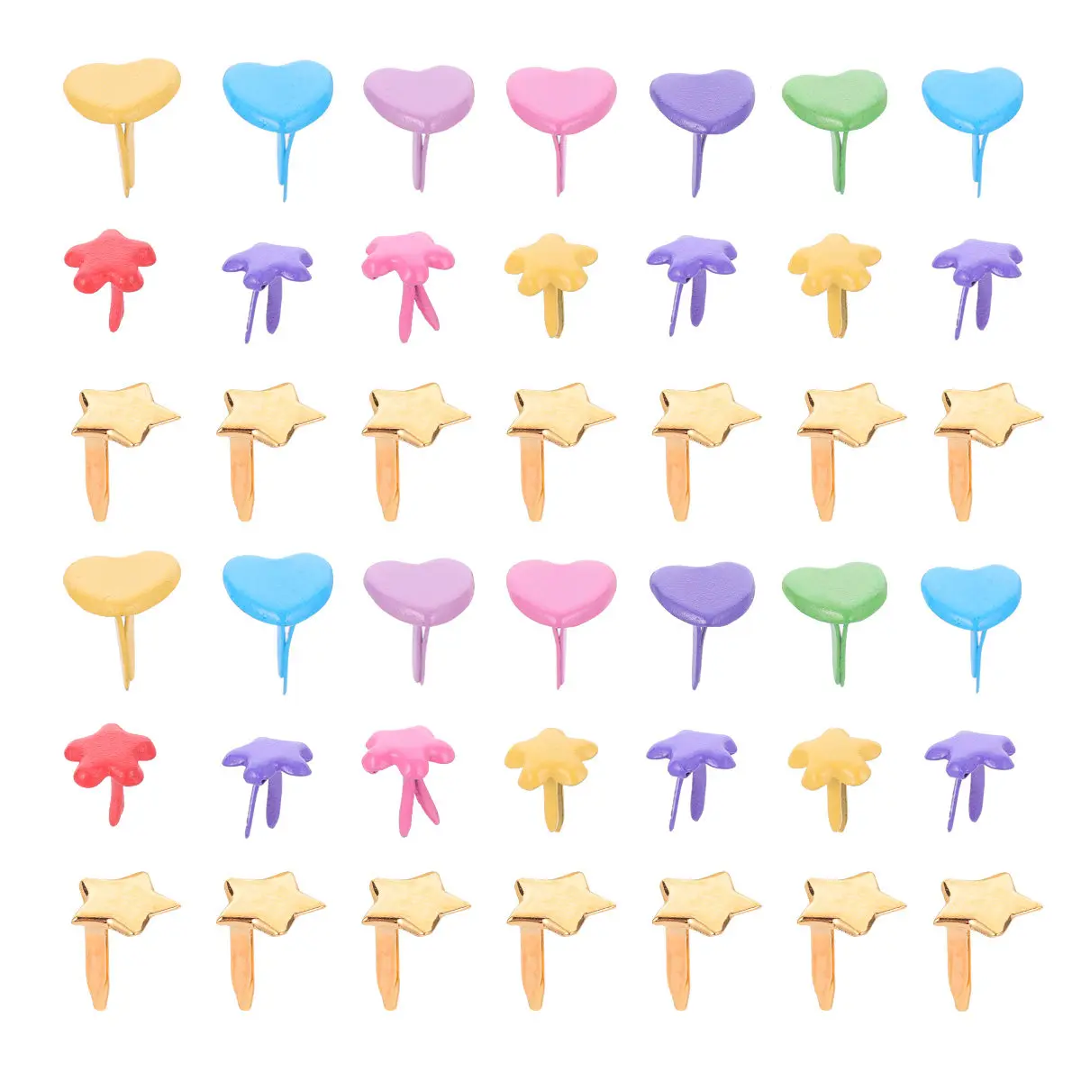 300개 장 철제 못 미니 브래드 다채로운 두 다리 모양 못 DIY 공예 어린이 학습용 수제 장식 고정용