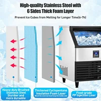 Machine à glaçons commerciale 120 kg/24h avec épaisseur de glace réglable, idéale pour les salons de thé, les cafés ou l'usage domestique 4