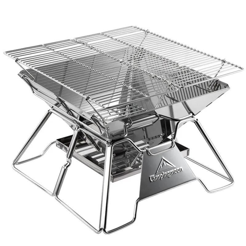 Steel Folding Portable BBQ Grill Stove Campingmoon MT-2 Outdoor Camping Picnic Set Camping Barbecue Rack - Image 2
