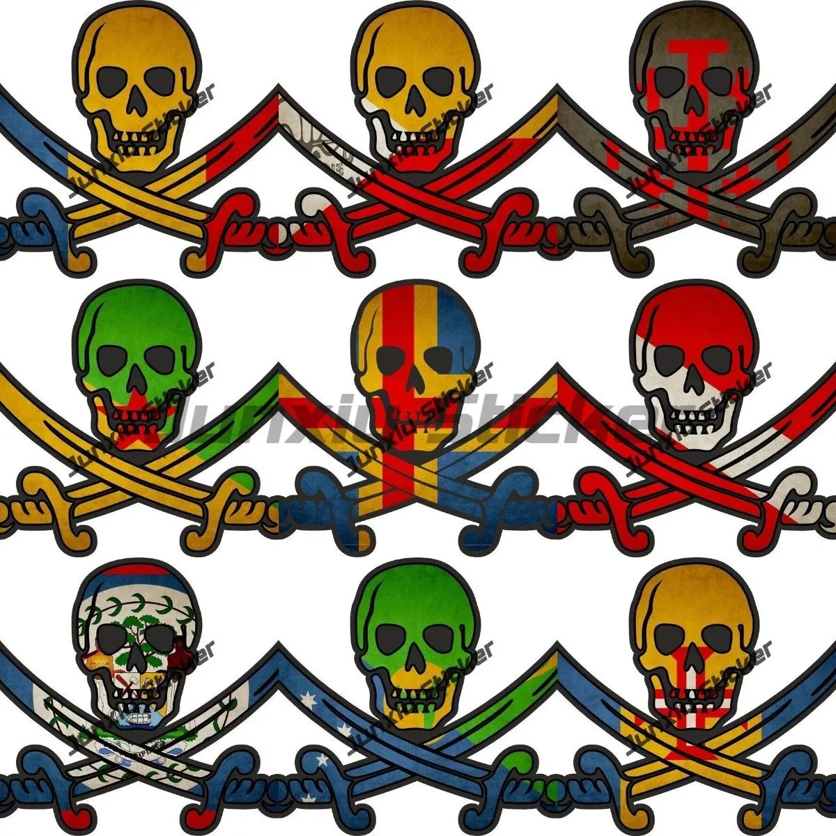 

National Flag Pirate Decals Jack Rackham Pirate Decals Creativity Flag Stickers Accessories for Suv Rv Stickers Car Decoration
