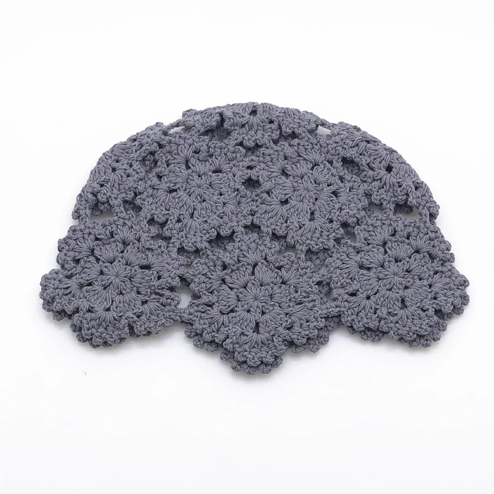 Hand-woven Spring and Summer Thread Thin Hollow Breathable Knitted Hat Tide Woolen Melon Leather  Baotou Cap 5