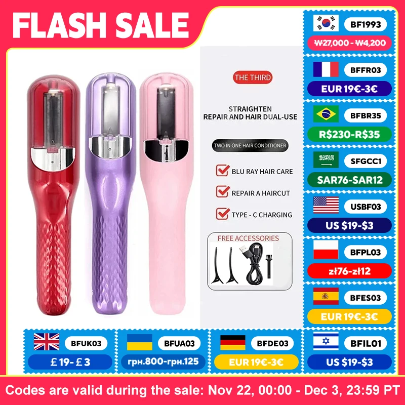Rechargeable Cordless Split Hair Trimmer Remove Damaged Hair Repair Care Treatment hair trimmer