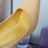 Women 9cm High Heels Yellow Burgundy Pumps Plus Size Stripper Suede Escarpins Lady Wedding Bridal Scarpins Green Blue Prom Shoes - Image 3