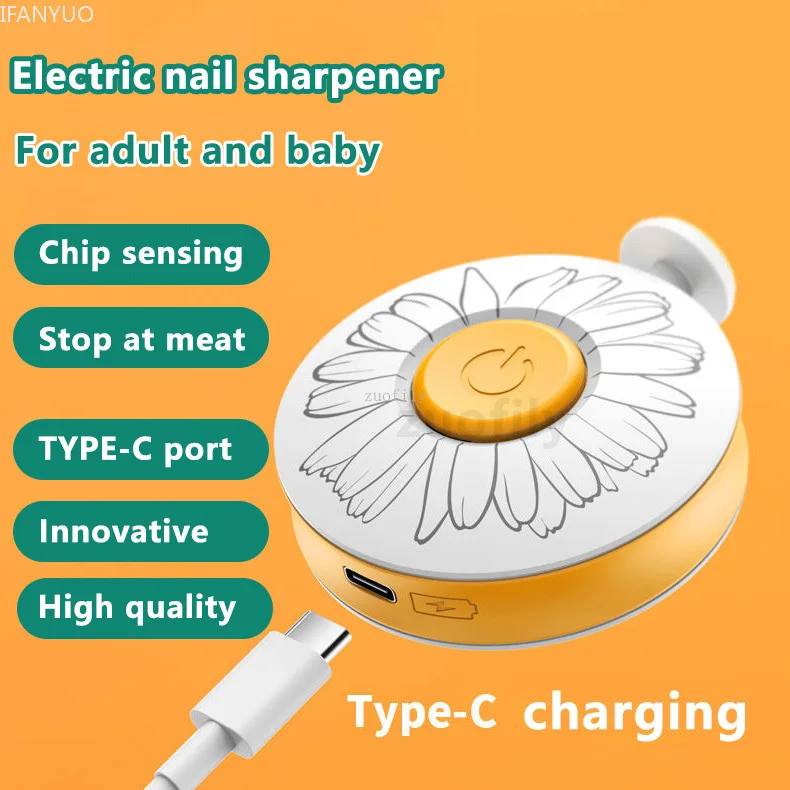 Baby Electric Nail Trimmer USB Charging Kids Infant Cutter Nail Care Adult Manicure Clipper Scissors with 6 Replacement Pads nail clipper nail care kit nail trimmer
