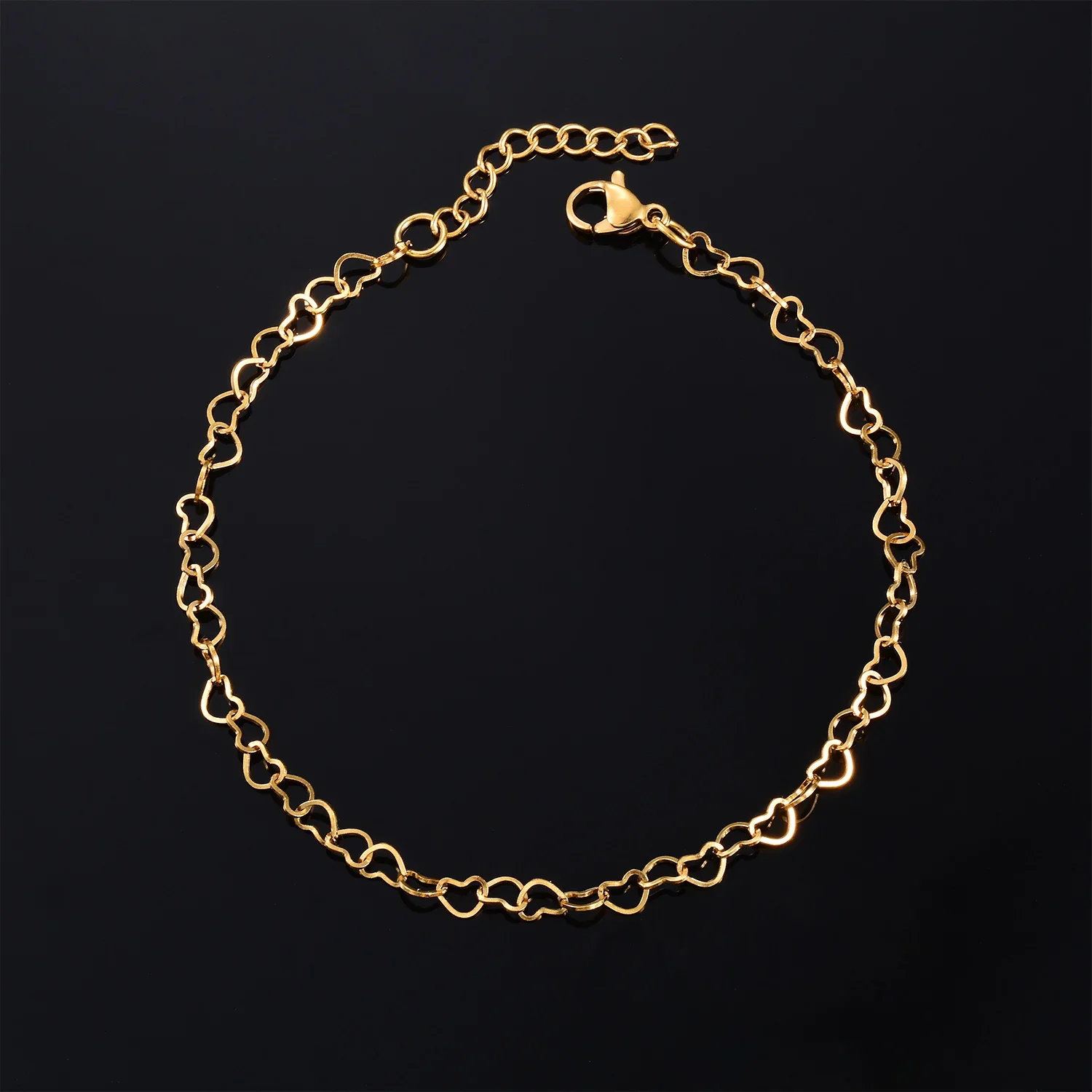Sweet Heart Bracelet Stainless Steel Link Anklet Foot Hand Chain Extension for Women Girl stainless steel bracelet chain bracelet