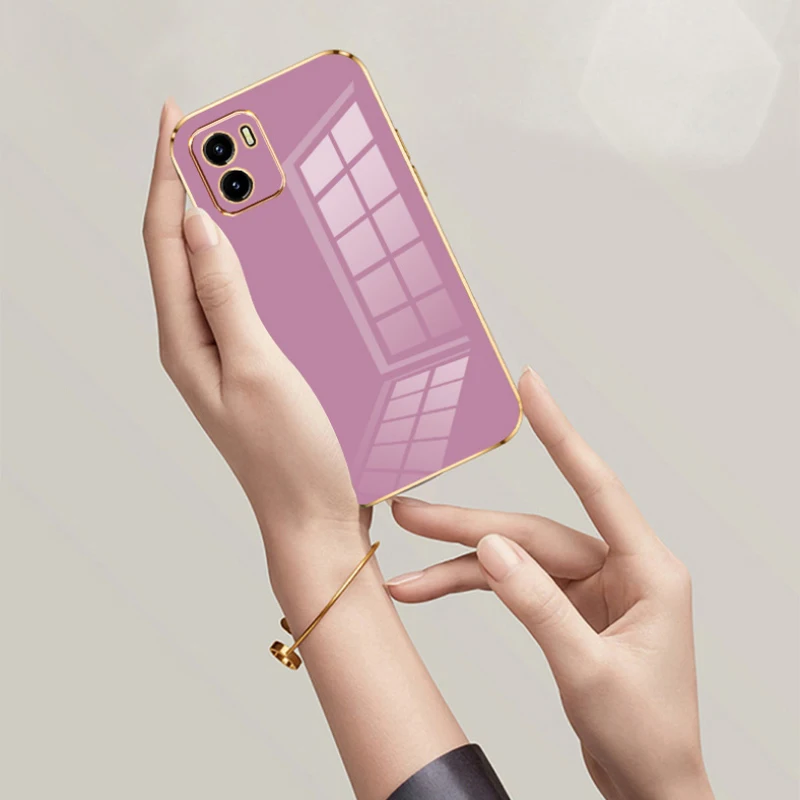 Luxury Square Plating Silicone Back Cover Case