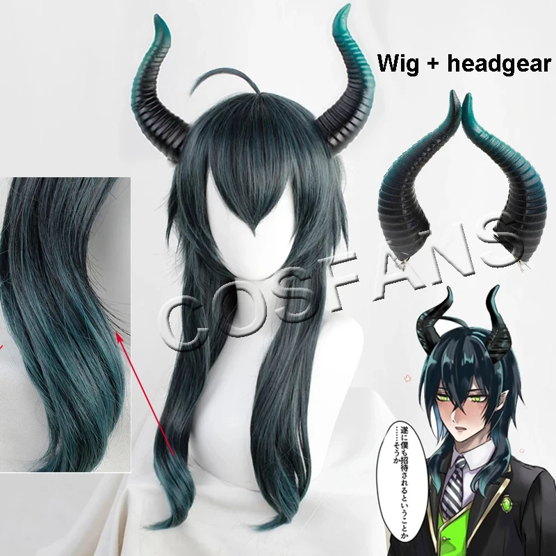 

Twisted-Wonderland MALLEUS DRACQMA Blue Mixed Long Cosplay Heat Resistant Synthetic Hair Carnival Halloween Party + Free Wig Cap