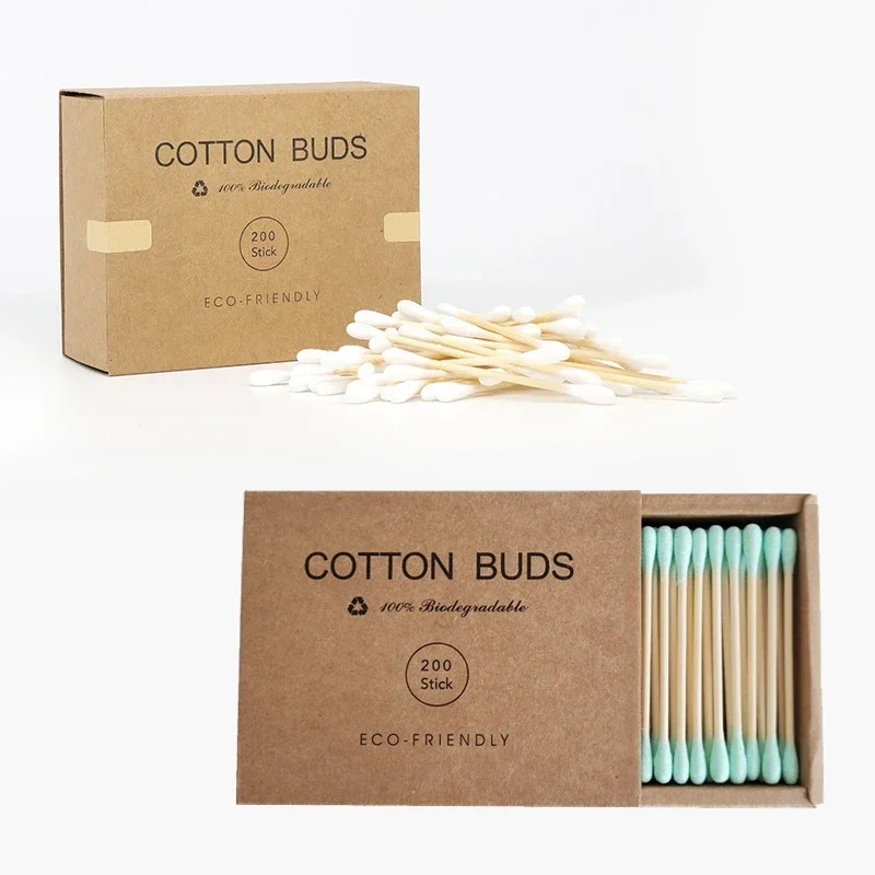 Bamboo Baby Cotton Swab Wood Sticks Soft Cotton Buds Cleaning Ears Tampons Cotonete Pampons Health Beauty 100/200pcs/Box cotton swabs