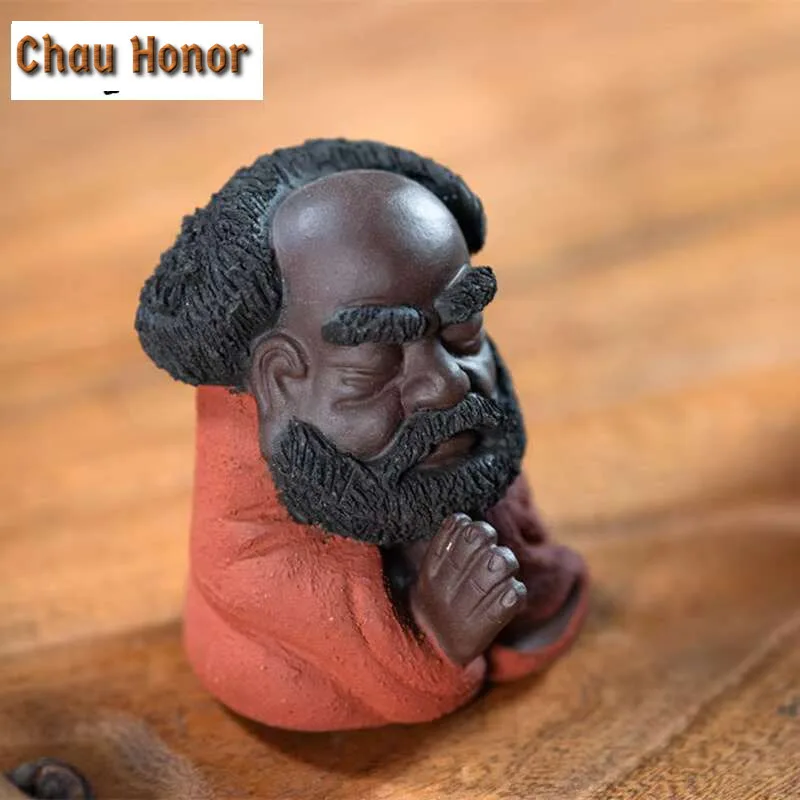 Yixing Boutique Purple Clay Tea Pet Figure Statue Ornaments Handmade Sculpture Toys Crafts Home Tea Set Decoration Accessories