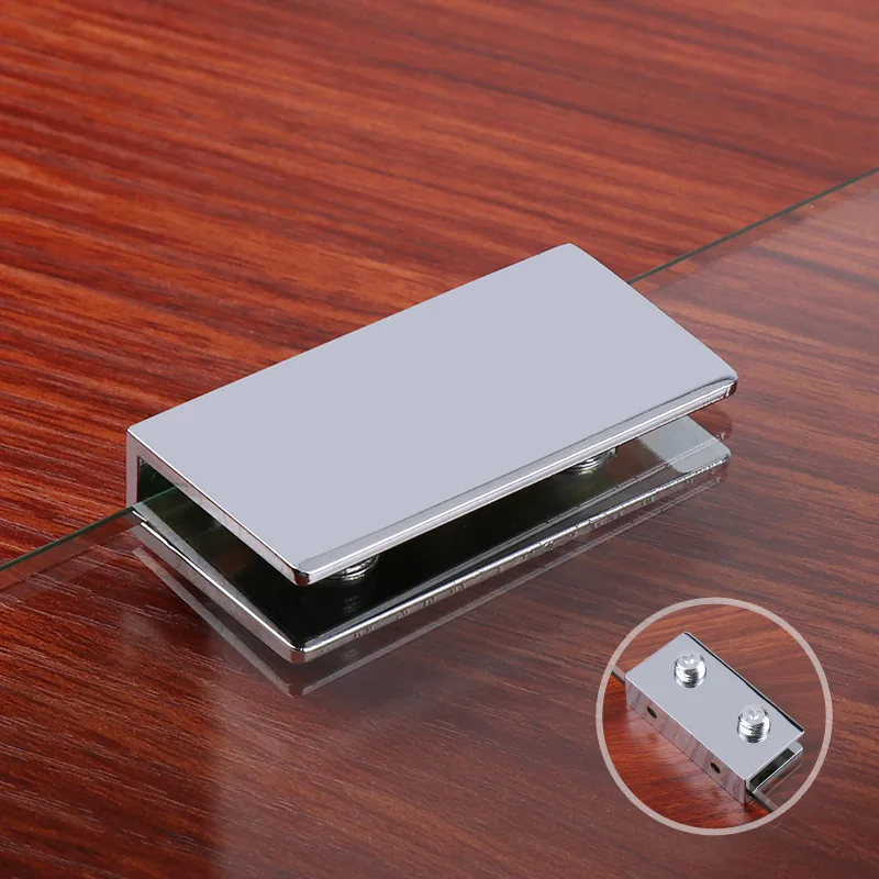 Glass Laminate Tray Bracket Glossy Fish Mouth Clip Zinc Alloy Fixed Glass Clip 5-12MM Thick 1PCS furniture hardware