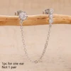1 pièce 14K plaqué or cheval oeil chaîne gland Zircon boucles d'oreilles pour femmes géométrique minimalisme boucles d'oreilles bijoux accessoires