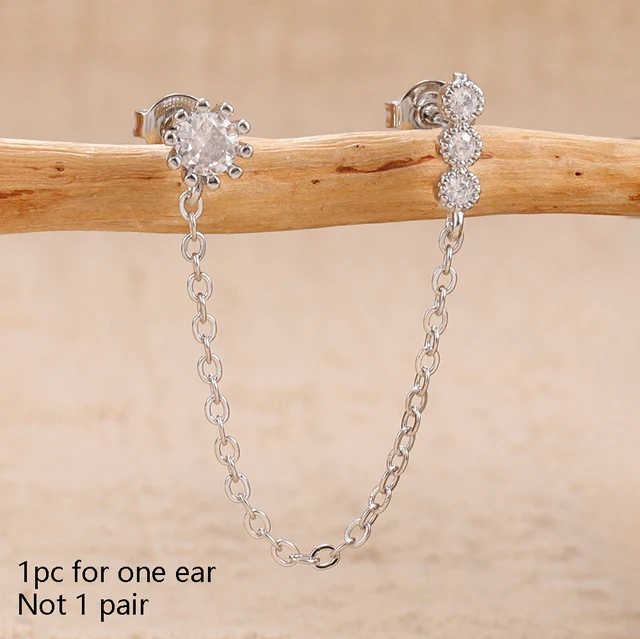 1 pièce 14K plaqué or cheval oeil chaîne gland Zircon boucles d'oreilles pour femmes géométrique minimalisme boucles d'oreilles bijoux accessoires