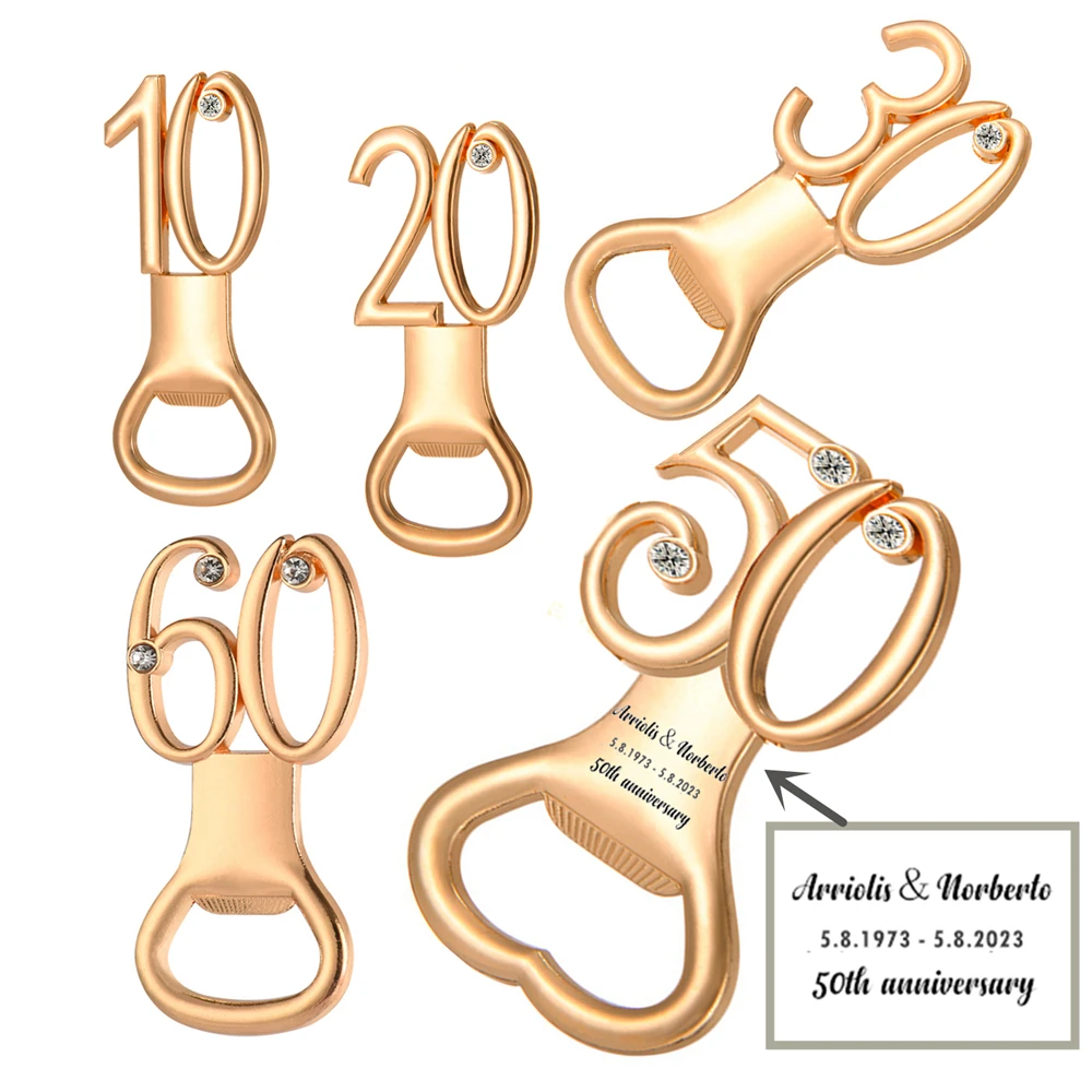 20pcs Boxes Anniversary Decoration Gifts Golden 50 Year Bottle Opener for  50th Birthday Wedding Anniversary Party Supplies - AliExpress, image size:1000x1000