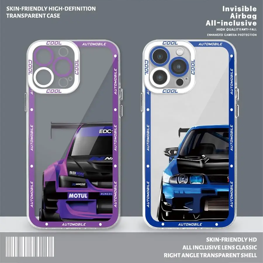 Drift Car Clear Silicone Phone Case