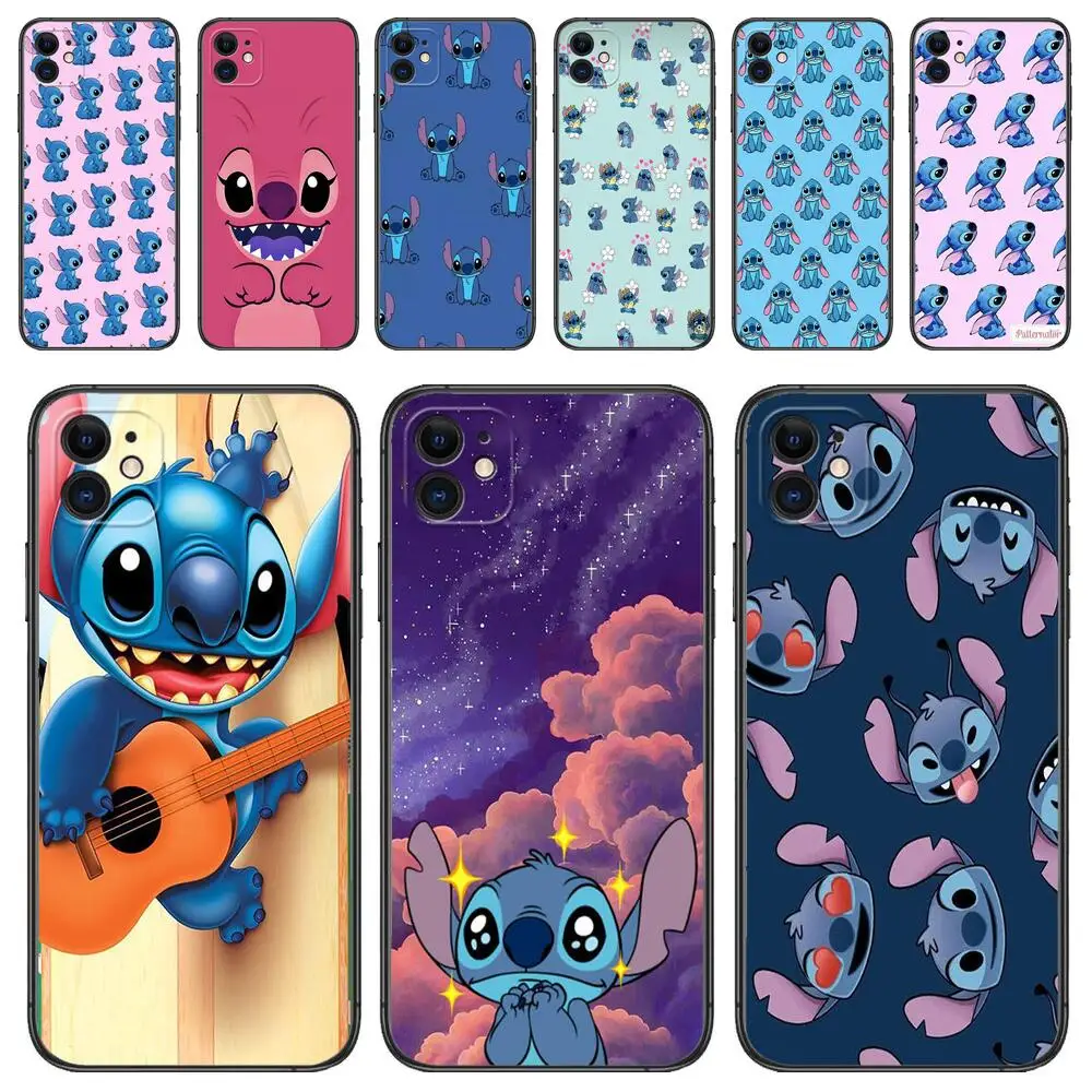 

Kawaii Stitch Luxury Phone Case For Apple IPhone 15 13 12 11 14 Pro Max Mini XR X XS Max 6S 6 7 8 Plus SE 2020 Cover