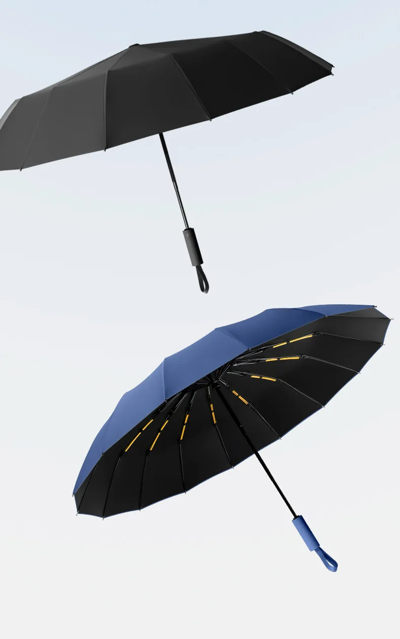 Description Picture 4 of item16K Double Bones Large UV Umbrella Men Womens Windproof Compact Umbrellas Automatic Fold Luxury Strong Sun Rain Umbrellas