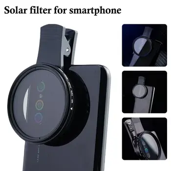 Obiettivo dimmerabile regolabile per telefono cellulare Filtro ND2-400 37mm Otturatore lento Scena notturna Eclipse solare Miglioramento dell'imaging Filtro per lenti