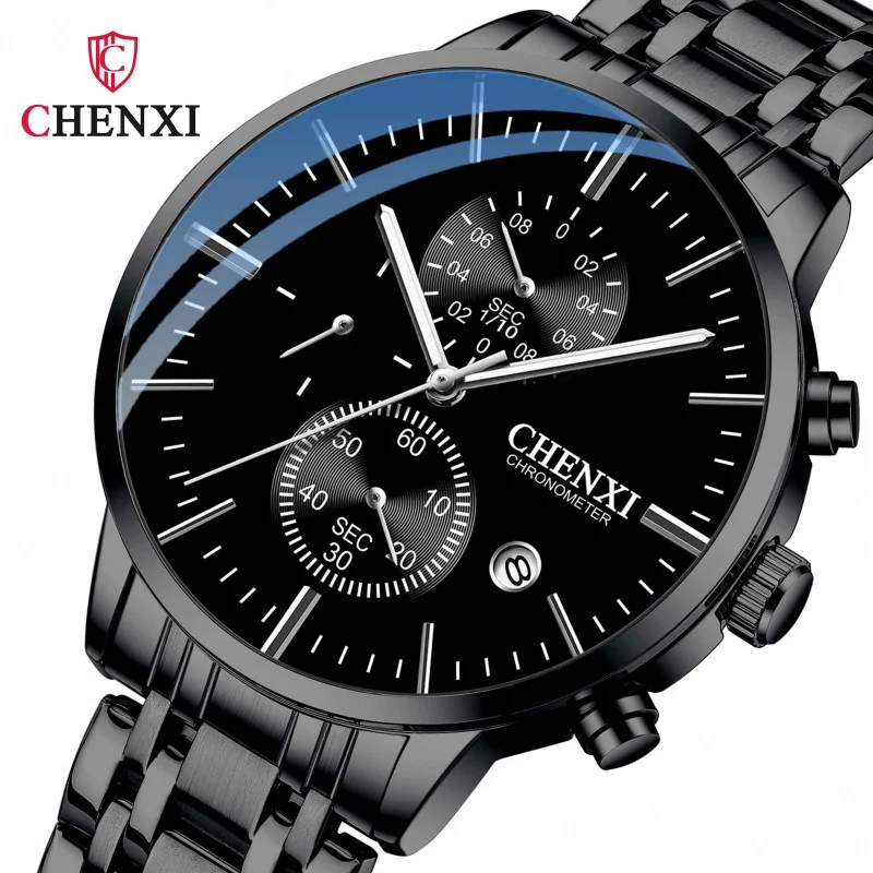 Most Sold Steel Band Multifunction Sport Watch Men's High Quality Japanese Movement Waterproof Wristwatch