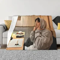 Ateez San Throw Blanket Soft Plaid Blankets for babies 1
