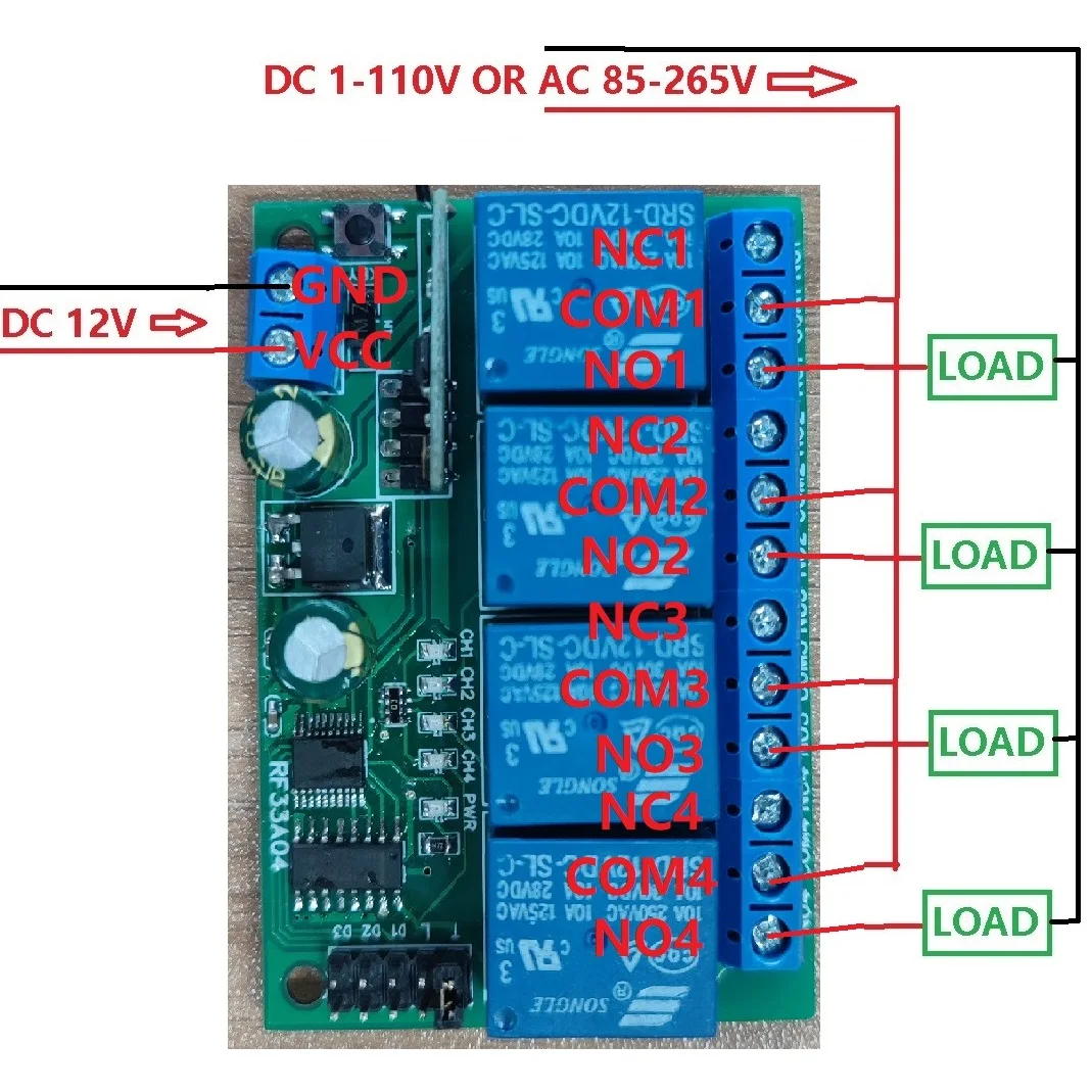 문짝 모터 차고 LED용 송신기 보드, RF33A04 RC43A04 4CH 롤링 코드 Keeloq 컨트롤러, HCS301 리모컨 Keyfob