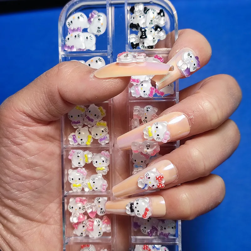 3D Hello Kitty Nail Charms Cute Anime Alloy Nail Rhinestone Charms Y2k Cool  Crystal Nail Manicure Sanrio Cartoon Nail Art - AliExpress