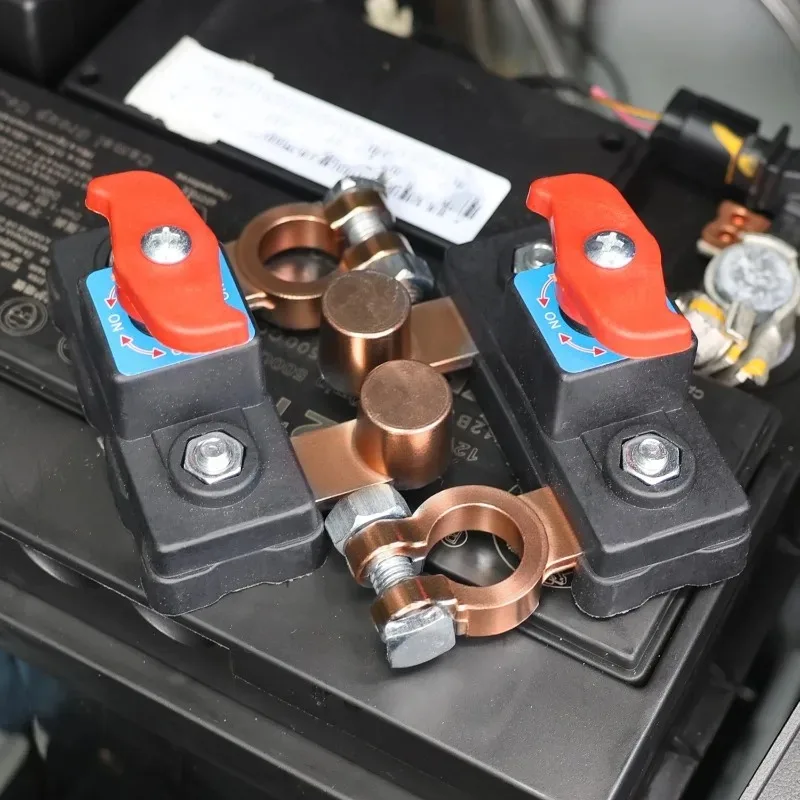 Universal 12V Battery Disconnect Switch Battery Cut Off Isolator Switch Kit with Knob for Car Truck RV Boat Storage and Security