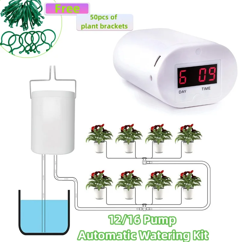 

12/16 Pump Automatic Watering Kit Automatic Timer Watering Device Drip Irrigation Plant Watering Device Plant Garden Gadget