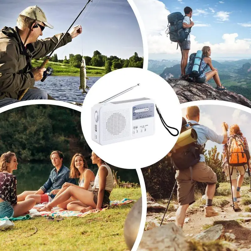 Radio Solar Waterproof Camping Radio Portable Broadcast Receiving Equipment Outdoor Audio Player With Flashlight For Hiking