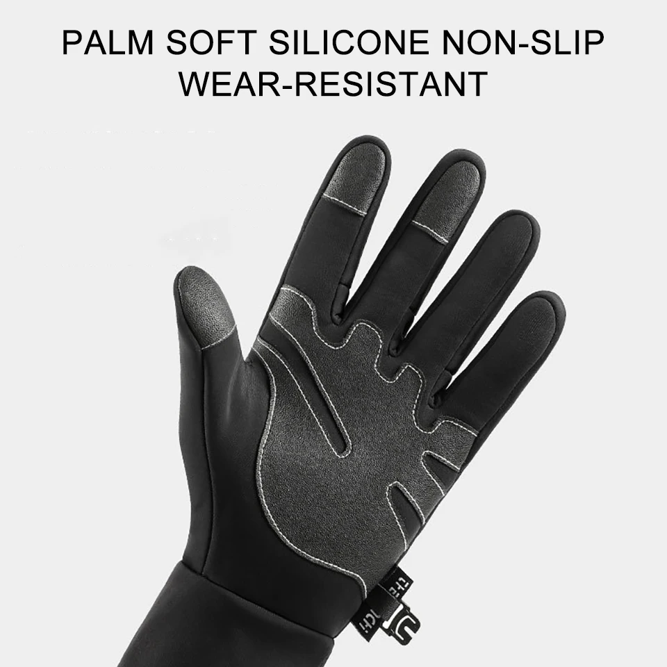 GTUBIKE Men's Early Winter Thermal Gloves Polar Fleece Touchscreen Warm Anti-slip Gloves for Driving Riding Running Bike Cycling