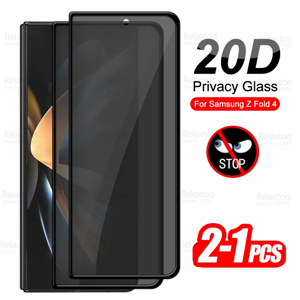 2Pcs Privacy Tempered Glass For Samsung Galaxy Z Fold 4 Screen