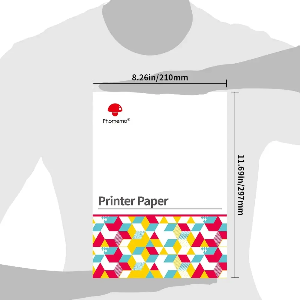 100 Sheets Phomemo A4 Paper Thermal Paper Fold Continuous Printing Paper Suitable for Phomemo M08F A4 Printer Long Time Storage