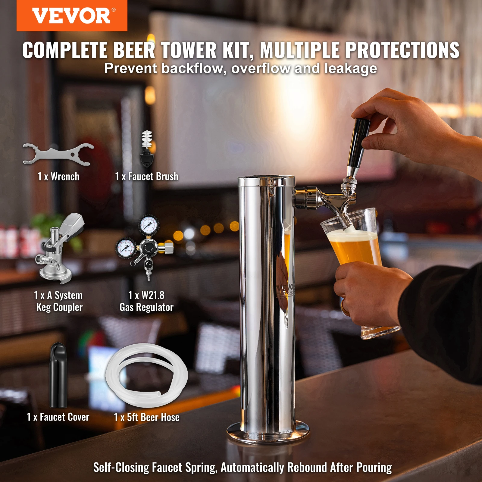 Adaptateur De Nettoyage Pour Robinet De Bière En Acier Inoxydable - Alésage 1/4" - Pour Nettoyer Facilement Les Lignes