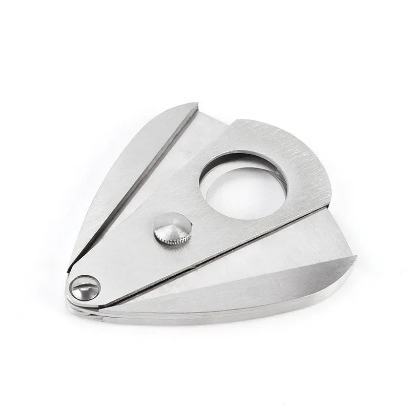 Tropfenförmiger Edelstahl-Zigarrenschneider Silber Metall Kleine Guillotine-Schere Geschenk Gold Tragbares Raucherzubehör – Detail 3