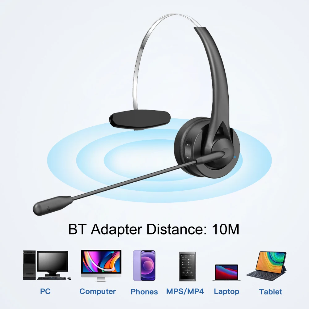 Call Center Office Bluetooth Headphones With Mic Charging Base Wireless Headset HiFi Noise Cancelling Earphones for PC Laptop