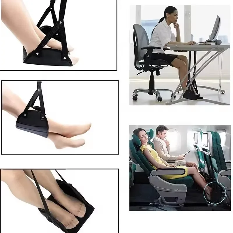 Camping Hammock Airplane Footrest Outdoor Hammock Swing Foot Hammocks Camping Accessories 1/3PCS Travel Hammock Suspended Adjustable Office Hammock Airplane Footrest for High Speed Rail Car Outdoor Furniture