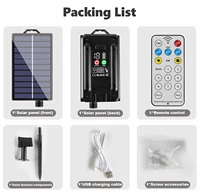 Kit de boîte de commande de guirlande solaire, panneau de batterie au Lithium pour guirlande lumineuse LED 24V, 8 Modes de Flash, charge cc avec télécommande 3