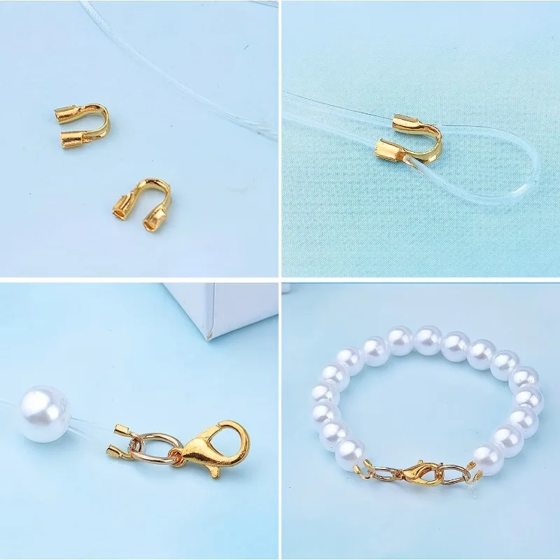 100pcs Wire Protectors U-shaped Wire Protection Loop Wire Cable Thread Protectors with Box Accessories for DIY Craft Earrings