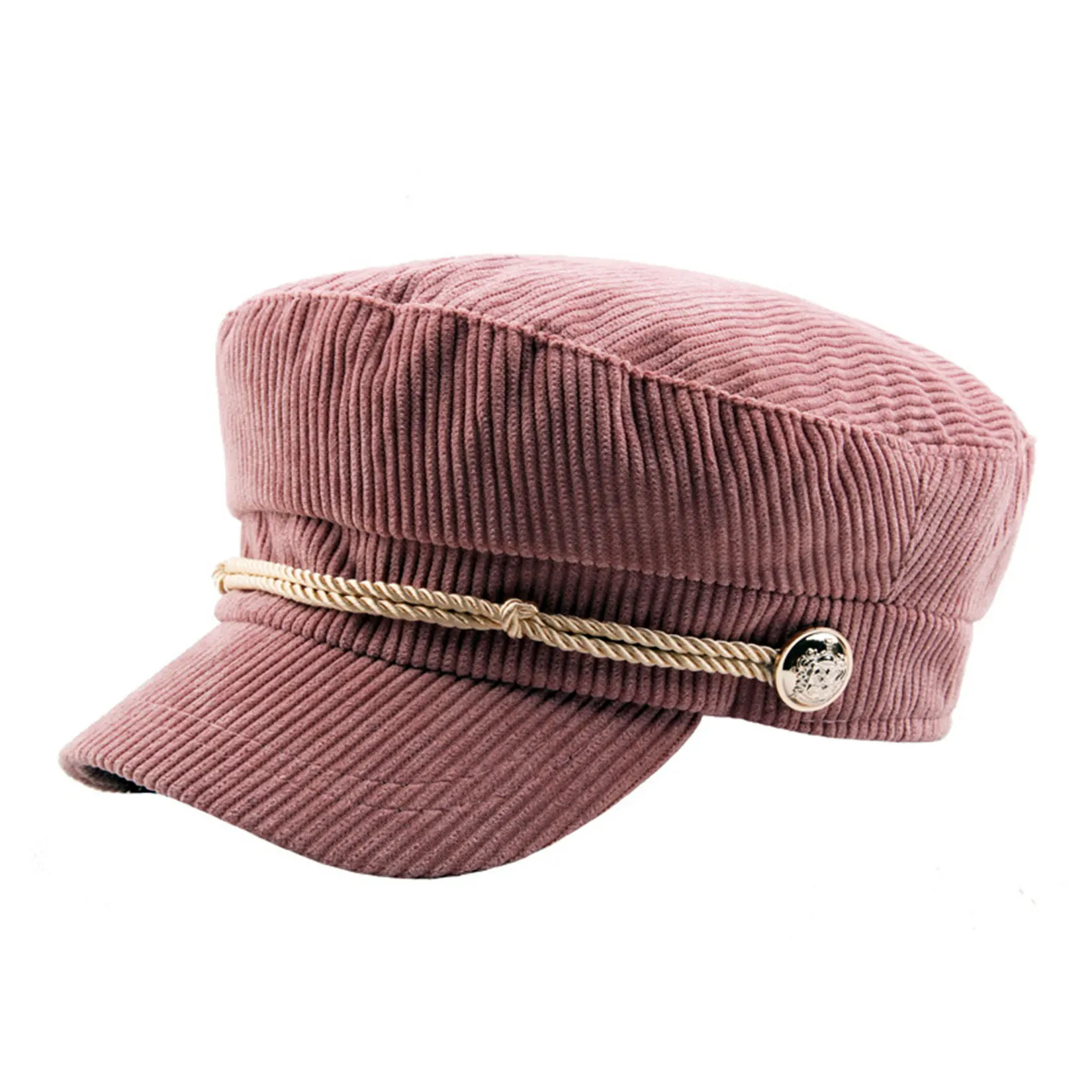 Cotton Newsboy Cap Women Solid Corduroy Flat Top cotton newsboy cap