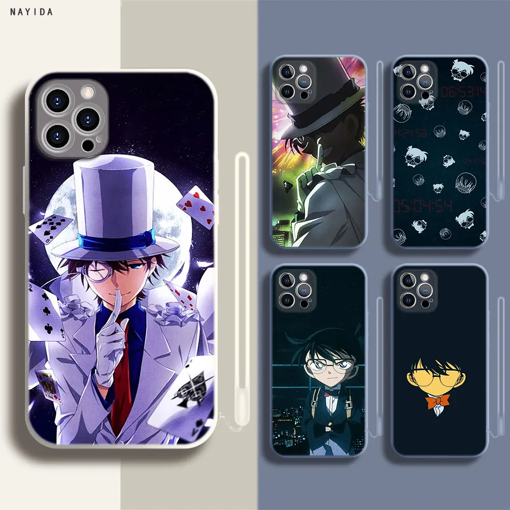 

Phone Case For Iphone 14 13 11 12 Mini Pro XS Max XR X Soft Silicone TPU New Cover Detective Conan Pattern